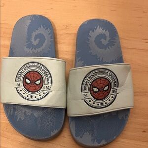 Spiderman Kids Slide Sandals - Blue and Gray